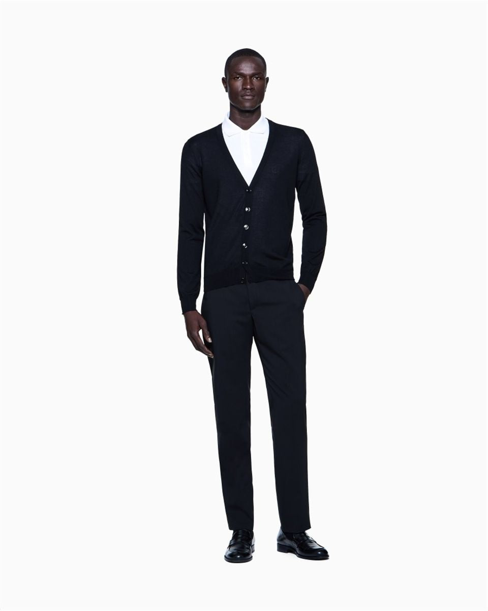 Cashmere cardigan with buttons-GIORGIO ARMANI-Verso