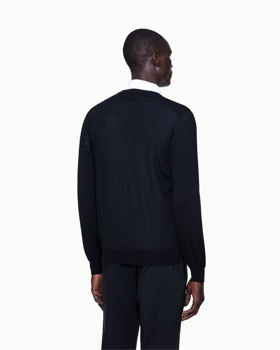 Cashmere cardigan with buttons-GIORGIO ARMANI-Verso