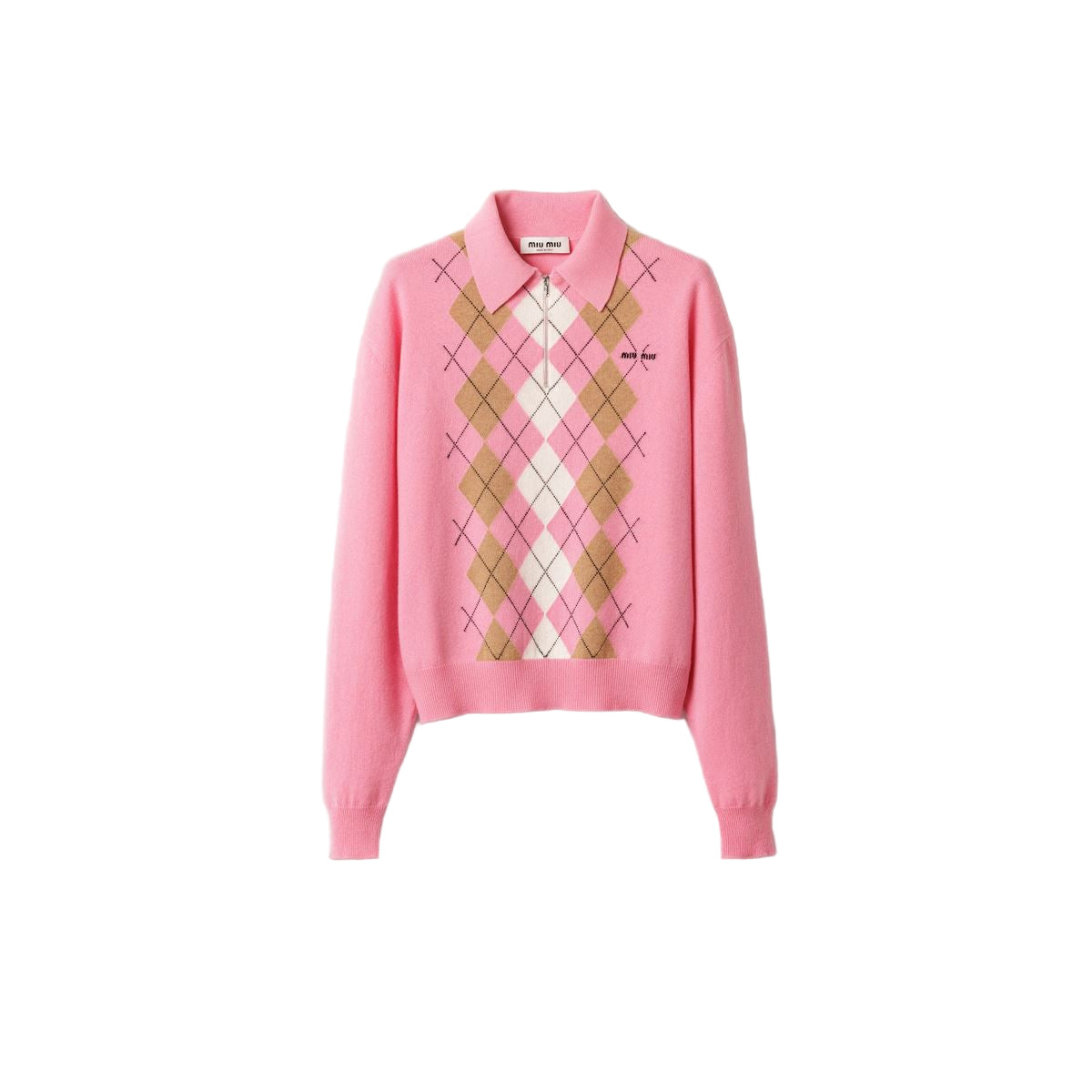 Cashmere Half-zipper Polo Shirt