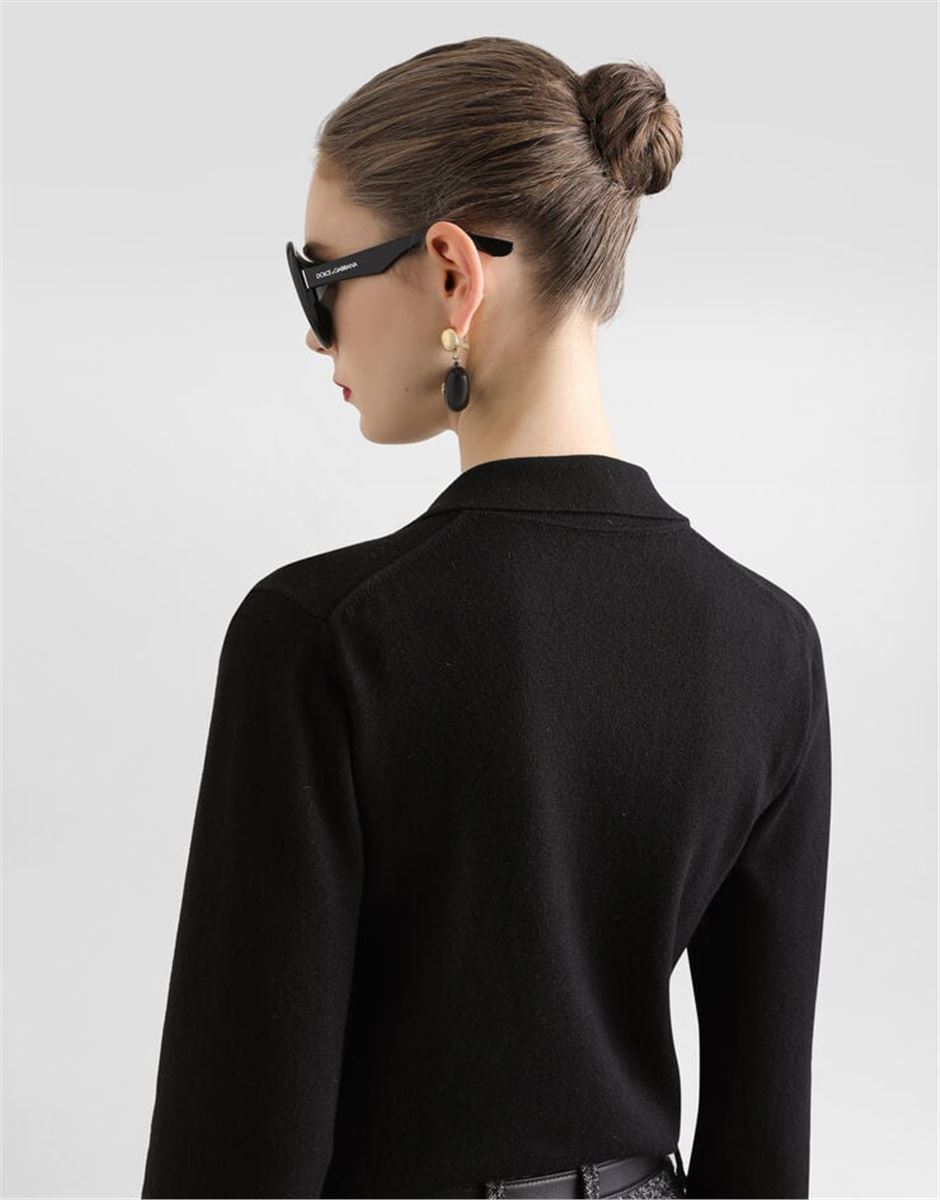 cashmere polo pullover-DOLCE & GABBANA-Verso