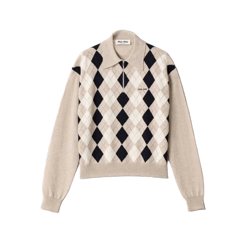Cashmere polo sweater-MIU MIU-312056-38-Verso