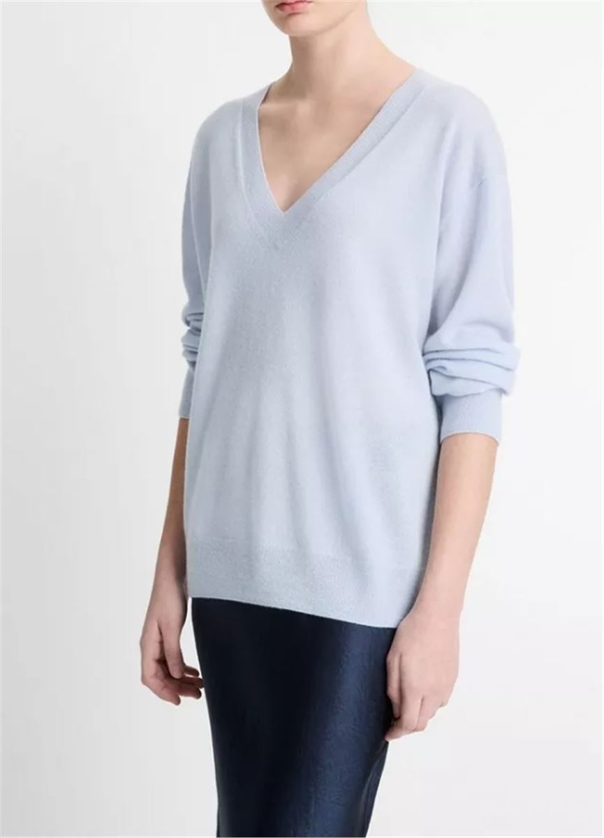 CASHMERE-SILK DEEP V-NECK SWEATER - VINCE - Verso
