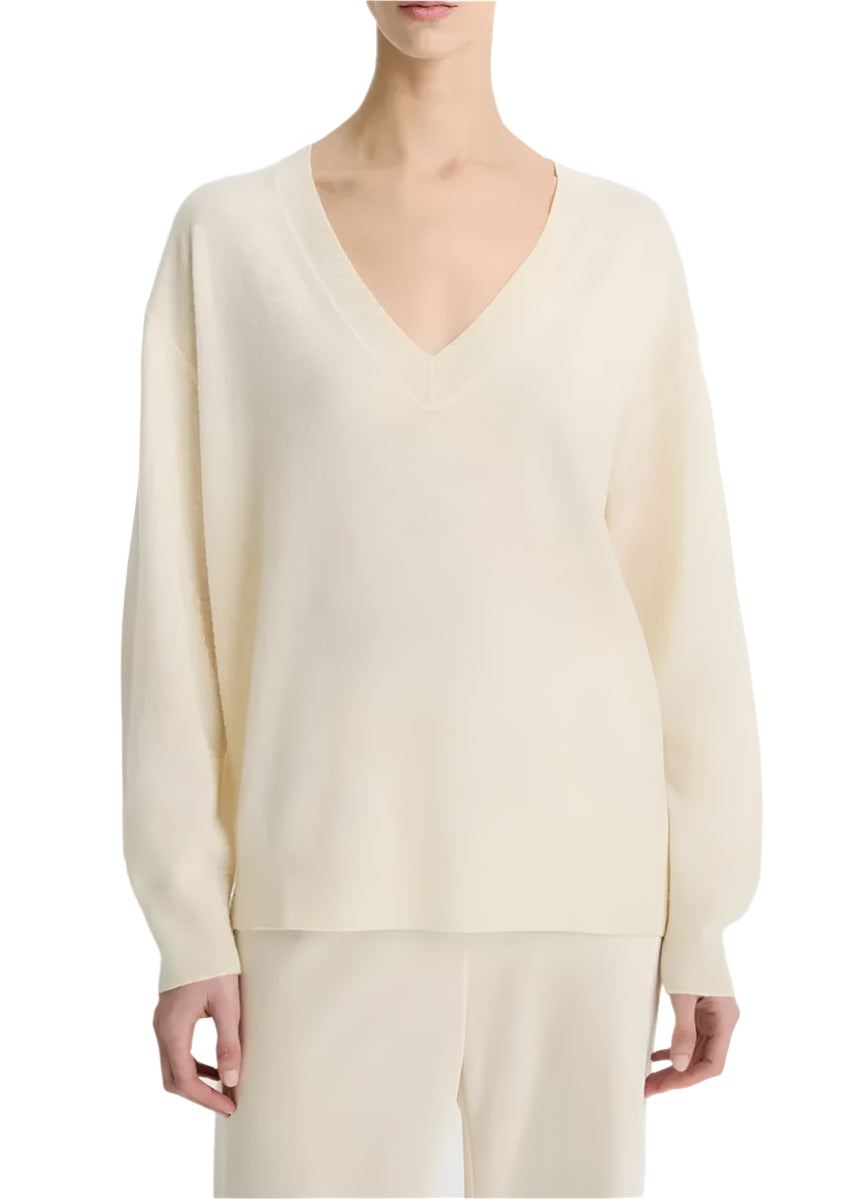 CASHMERE-SILK DEEP V-NECK SWEATER - VINCE - Verso