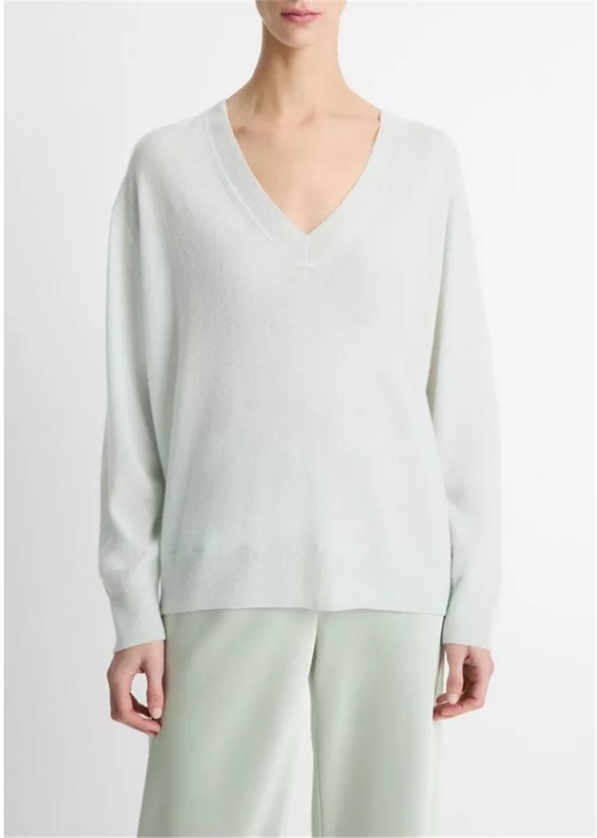 CASHMERE-SILK DEEP V-NECK SWEATER-VINCE-Verso