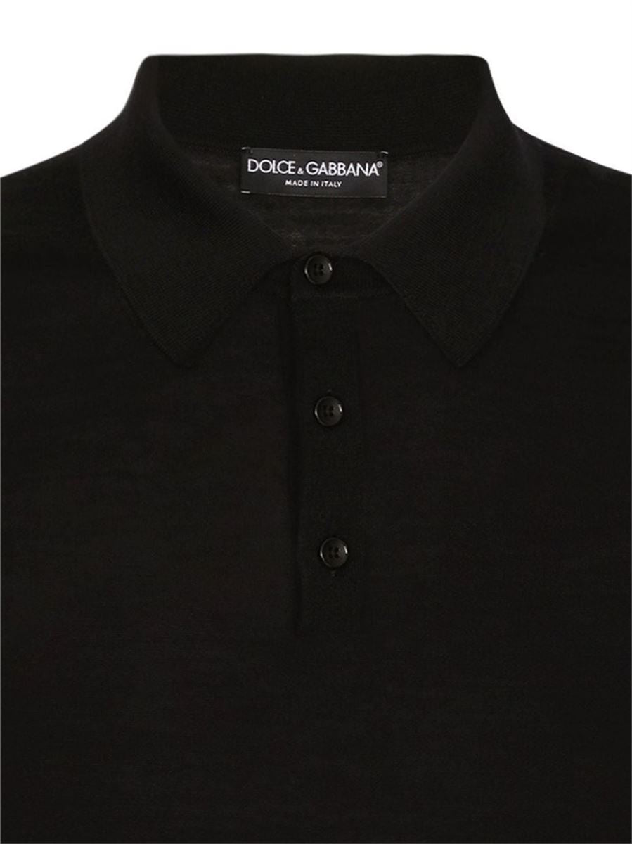 Cashmere-silk polo shirt-DOLCE & GABBANA-Verso