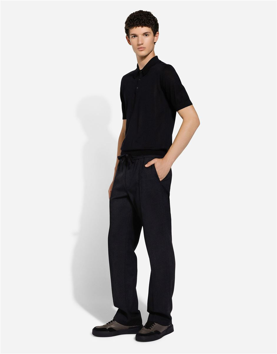 Cashmere-silk polo shirt-DOLCE & GABBANA-Verso