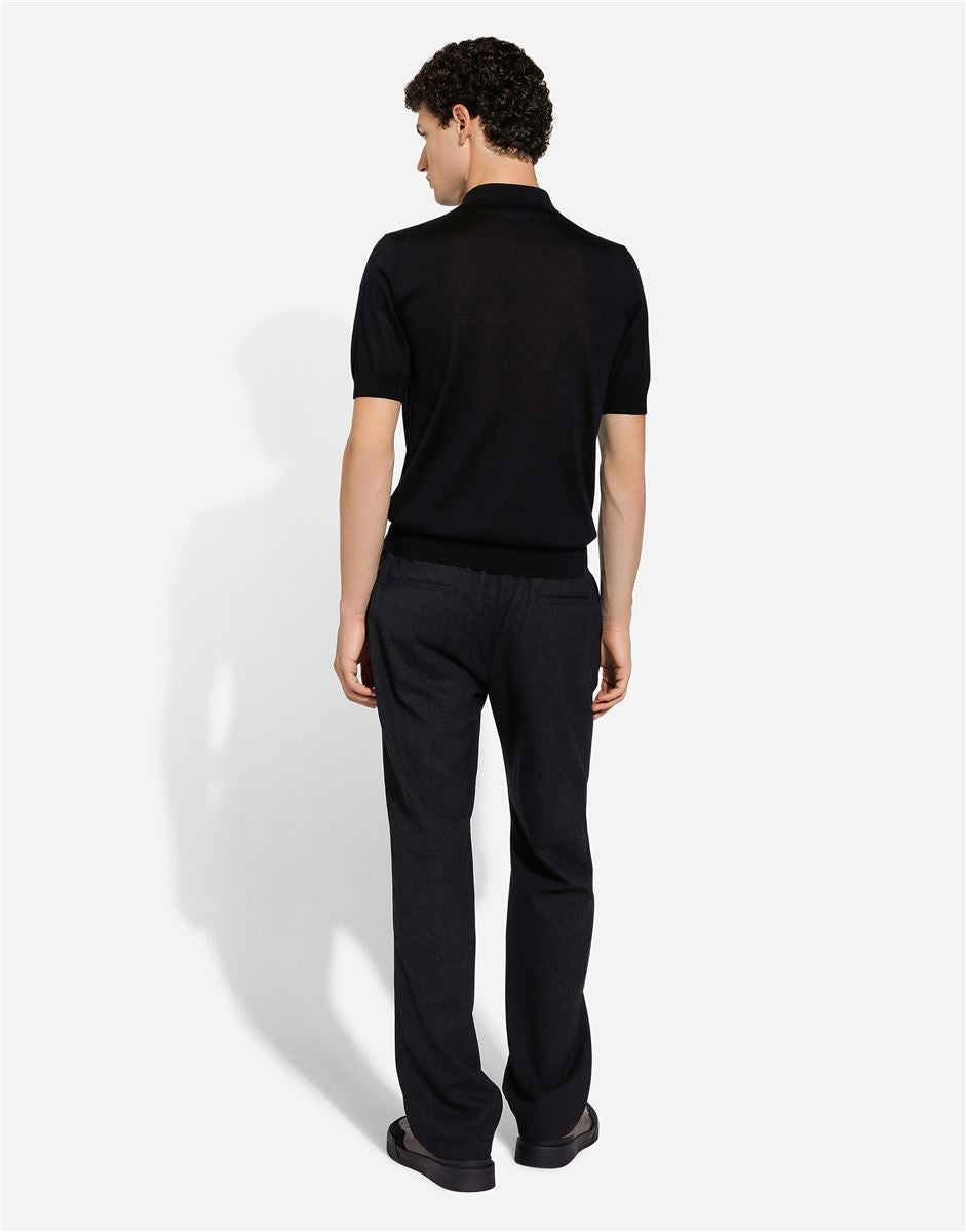 Cashmere-silk polo shirt-DOLCE & GABBANA-Verso