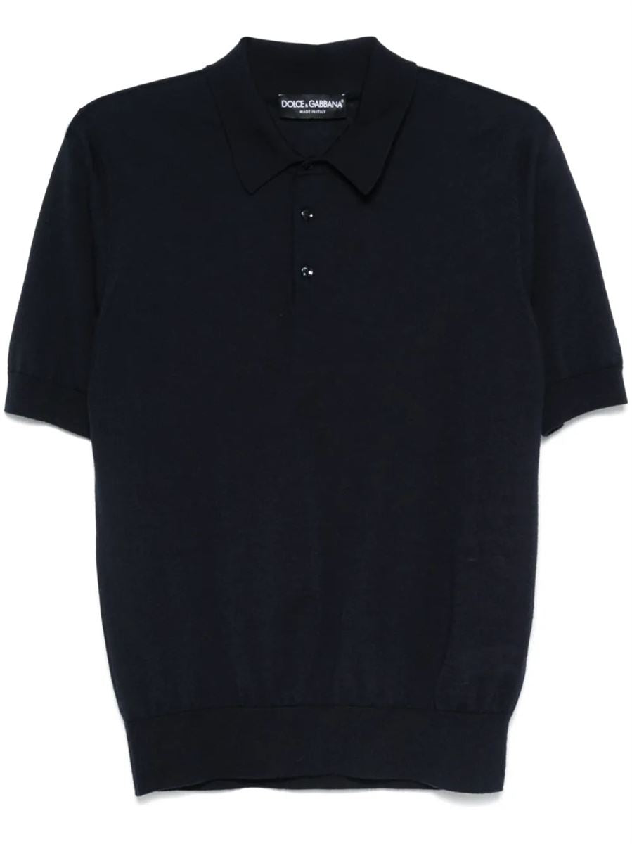 Cashmere-silk Polo Shirt-DOLCE & GABBANA-Verso