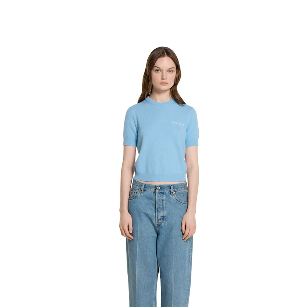 CASHMERE TOP WITH INTARSIA-GUCCI-Verso