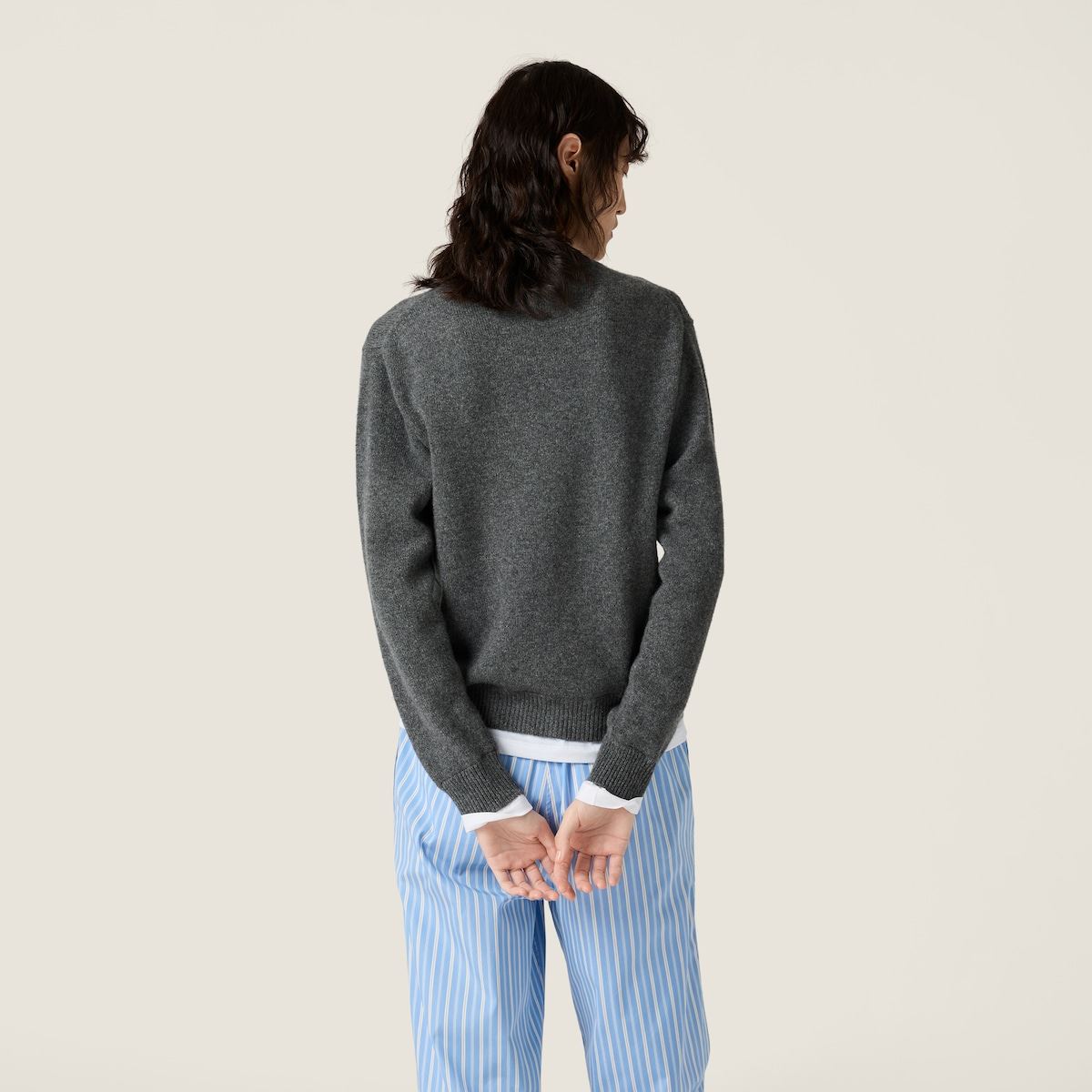 CASHMERE V-NECK SWEATER-MIU MIU-Verso