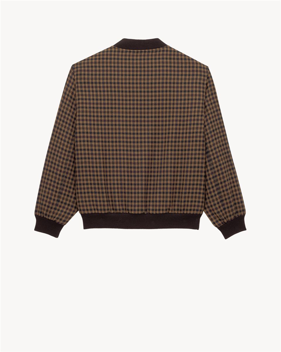 cassandre bomber jacket in wool check-SAINT LAURENT-Verso