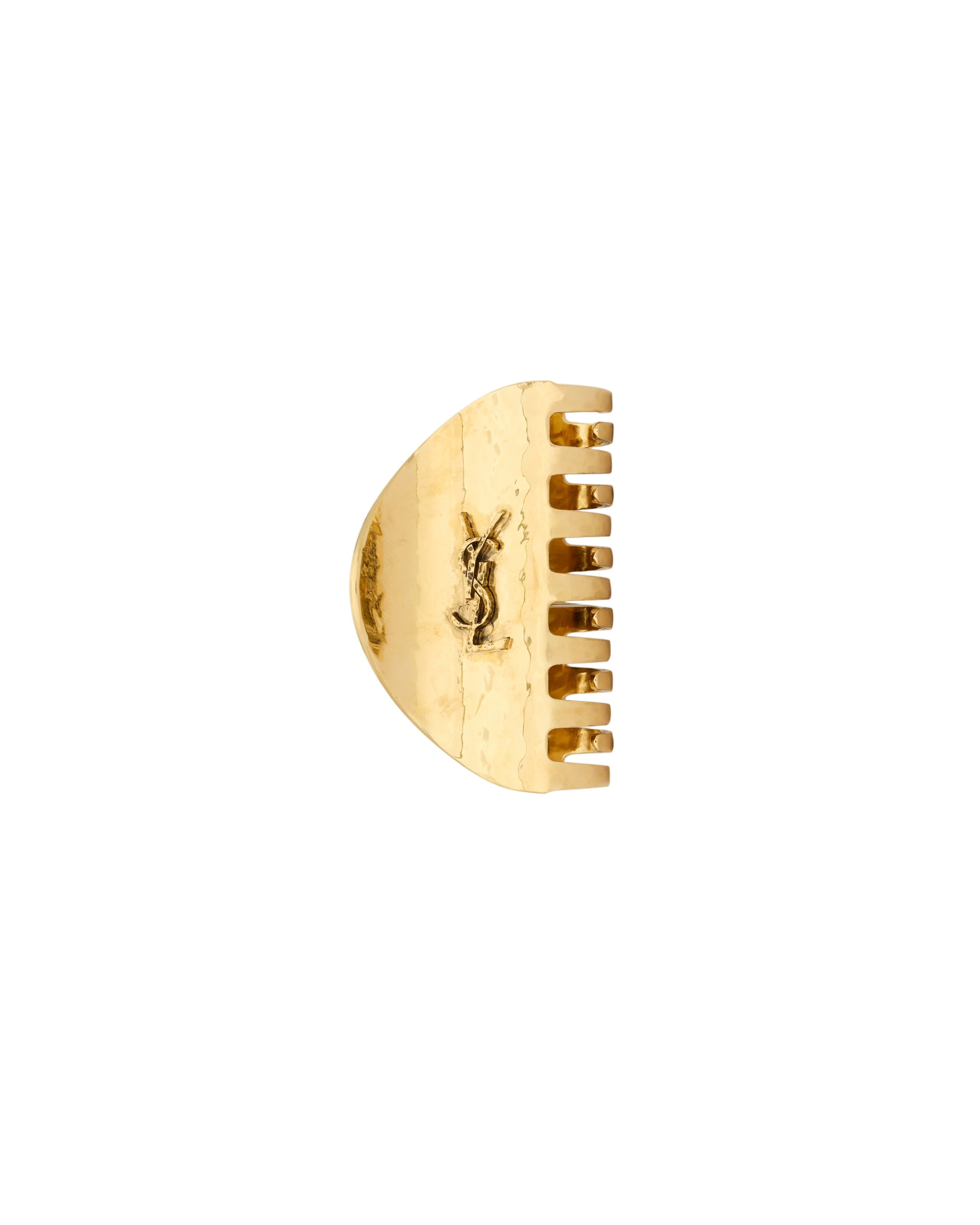 Cassandre Claw Clip in Hammered Metal-SAINT LAURENT-Verso