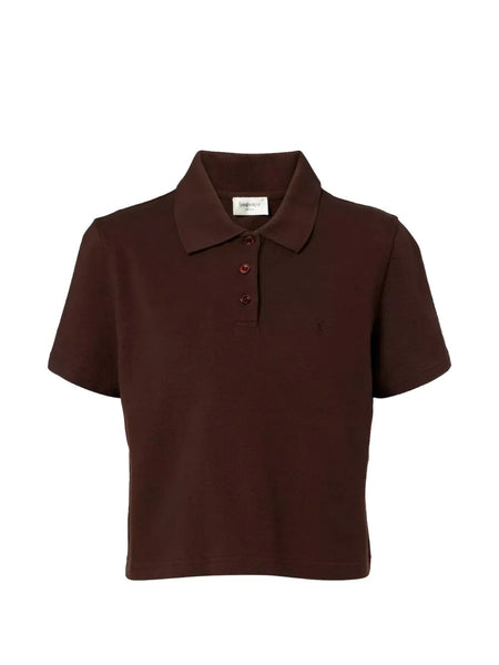 Cassandre cropped polo in cotton piqué