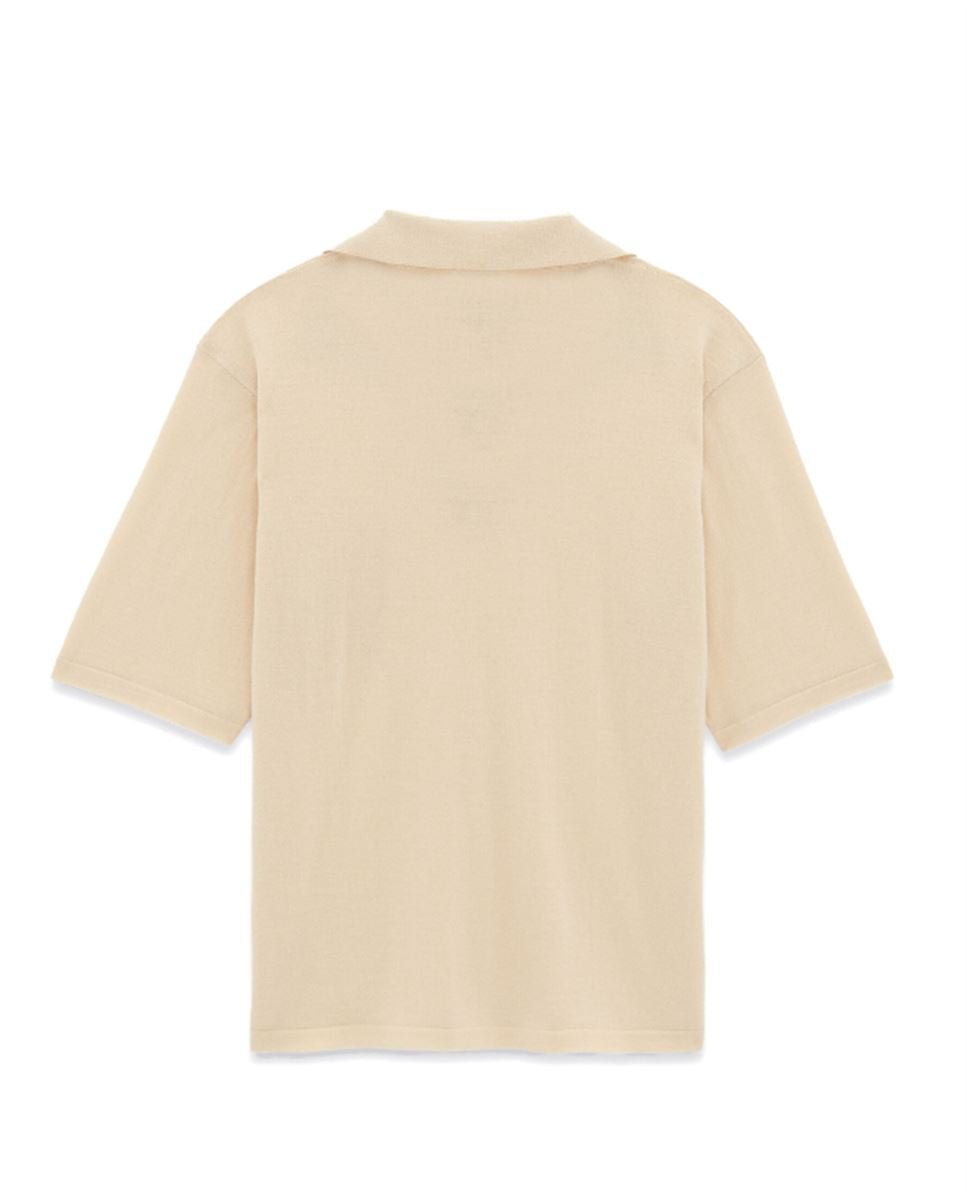 CASSANDRE-EMBROIDERED WOOL POLO SHIRT SAINT LAURENT