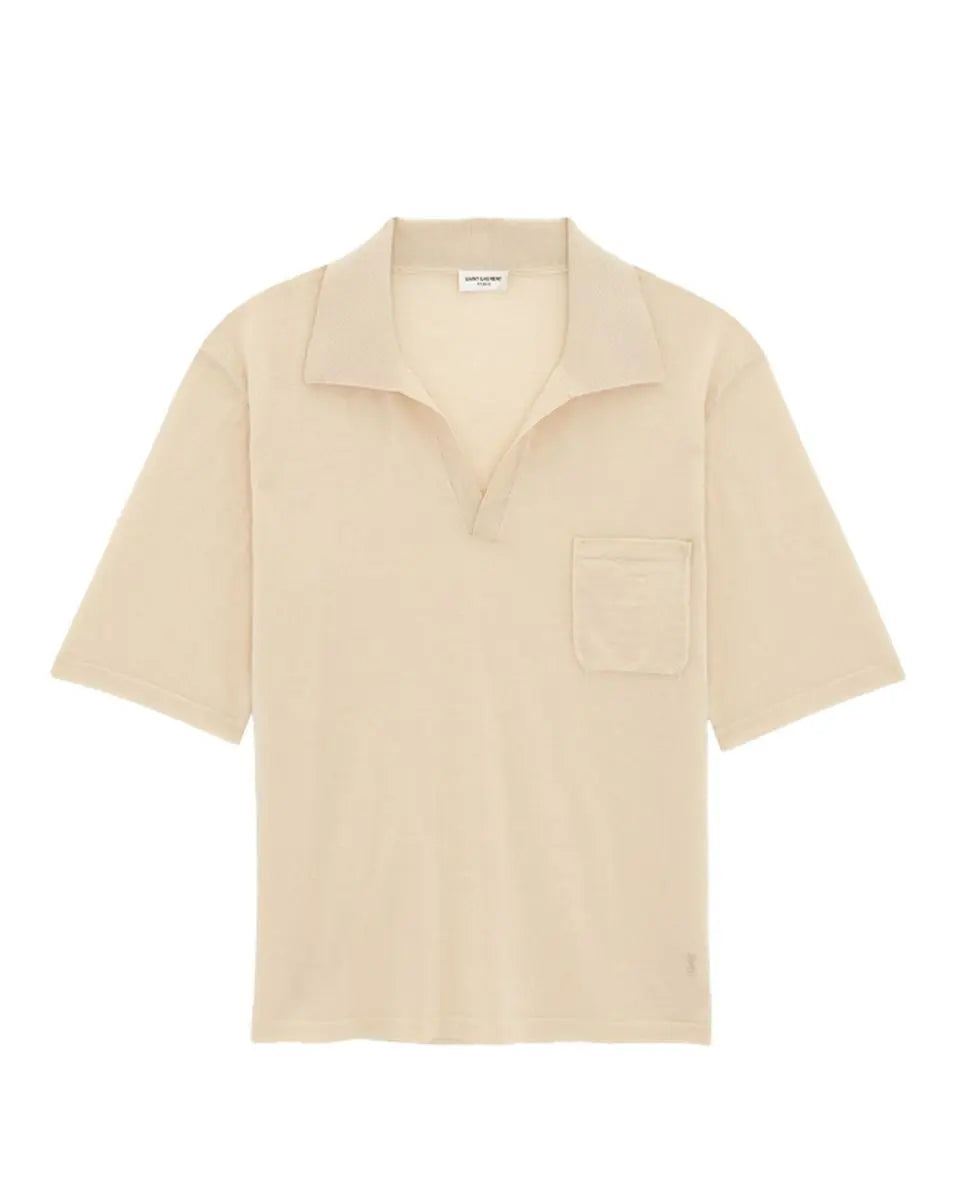 cassandre-embroidered wool polo shirt SAINT LAURENT