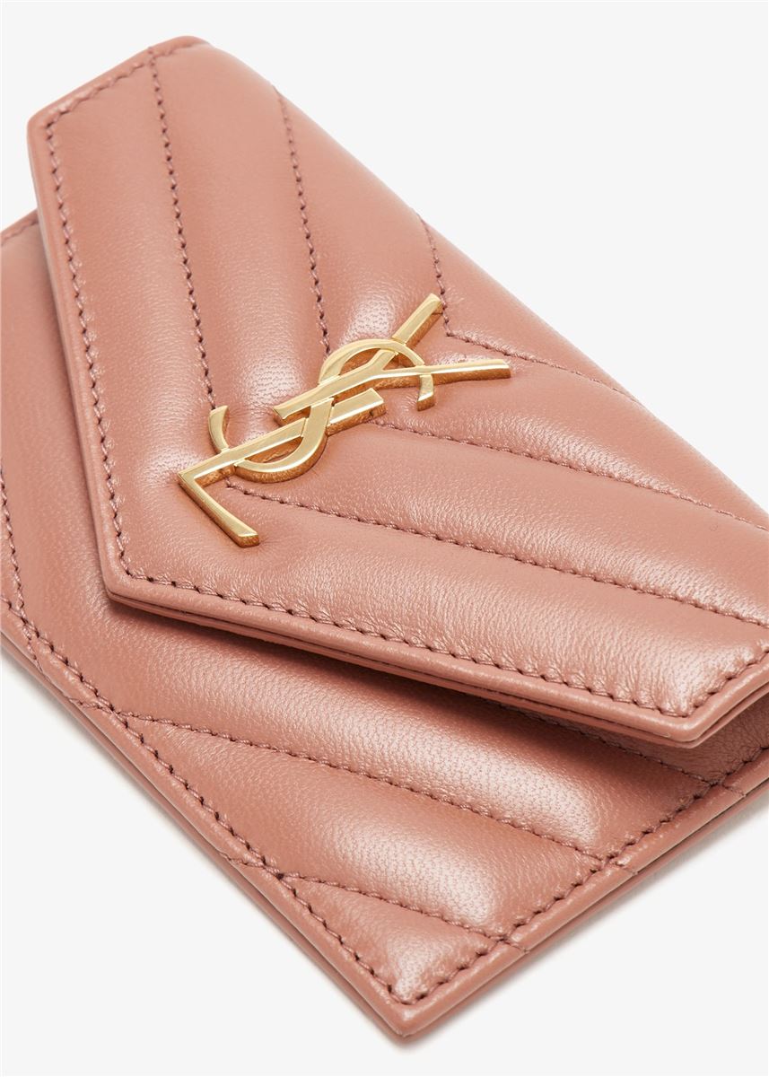 Cassandre Fragments Flap Card Case-SAINT LAURENT-Verso