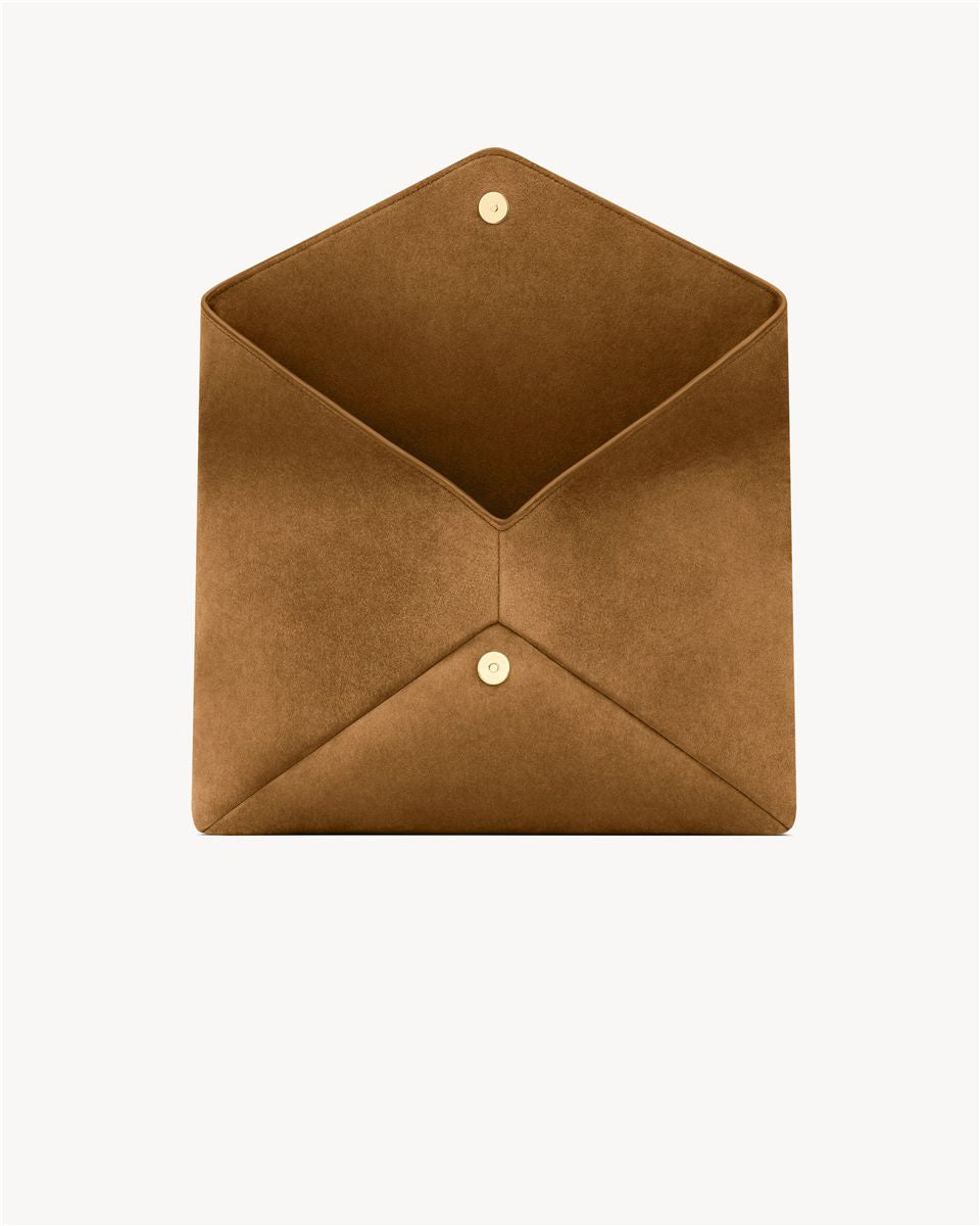 Cassandre Large Envelope Pouch in Suede-SAINT LAURENT-Verso