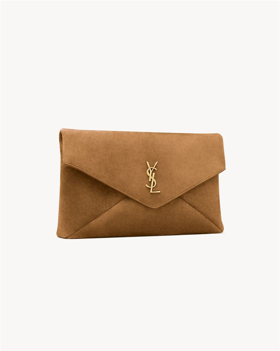 Cassandre Large Envelope Pouch in Suede-SAINT LAURENT-Verso