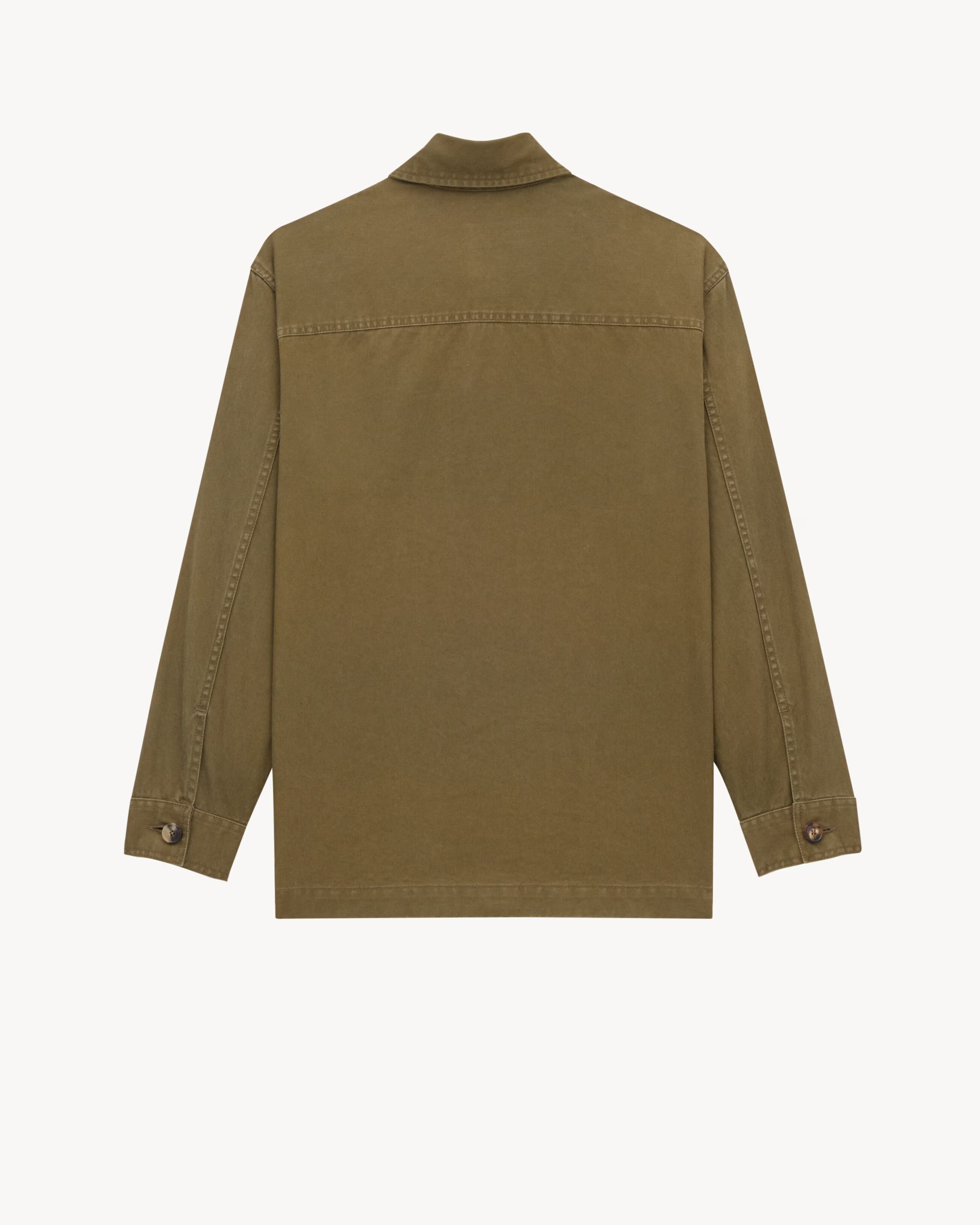 cassandre overshirt in cotton linen gabardine-SAINT LAURENT-Verso