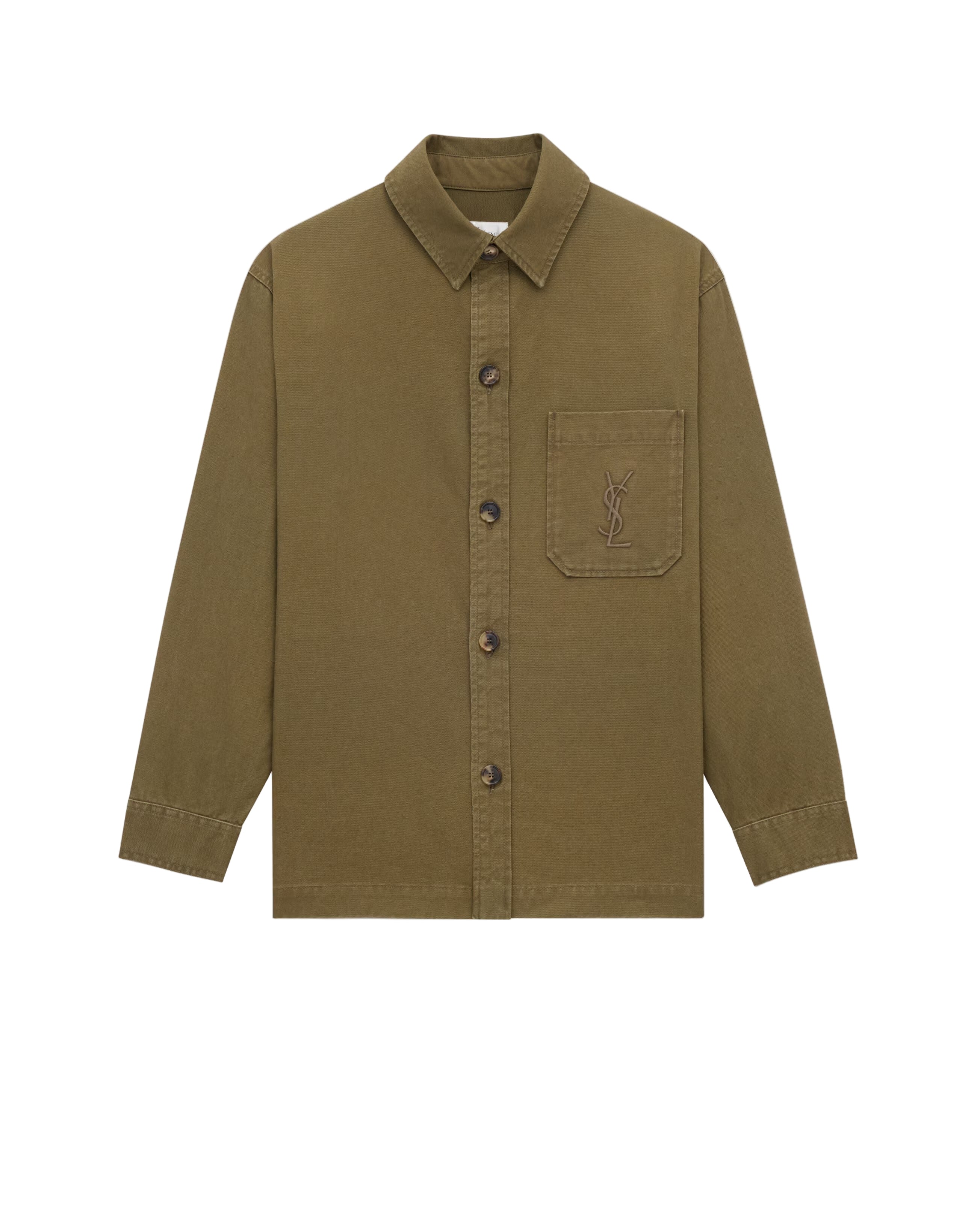 cassandre overshirt in cotton linen gabardine-SAINT LAURENT-Verso