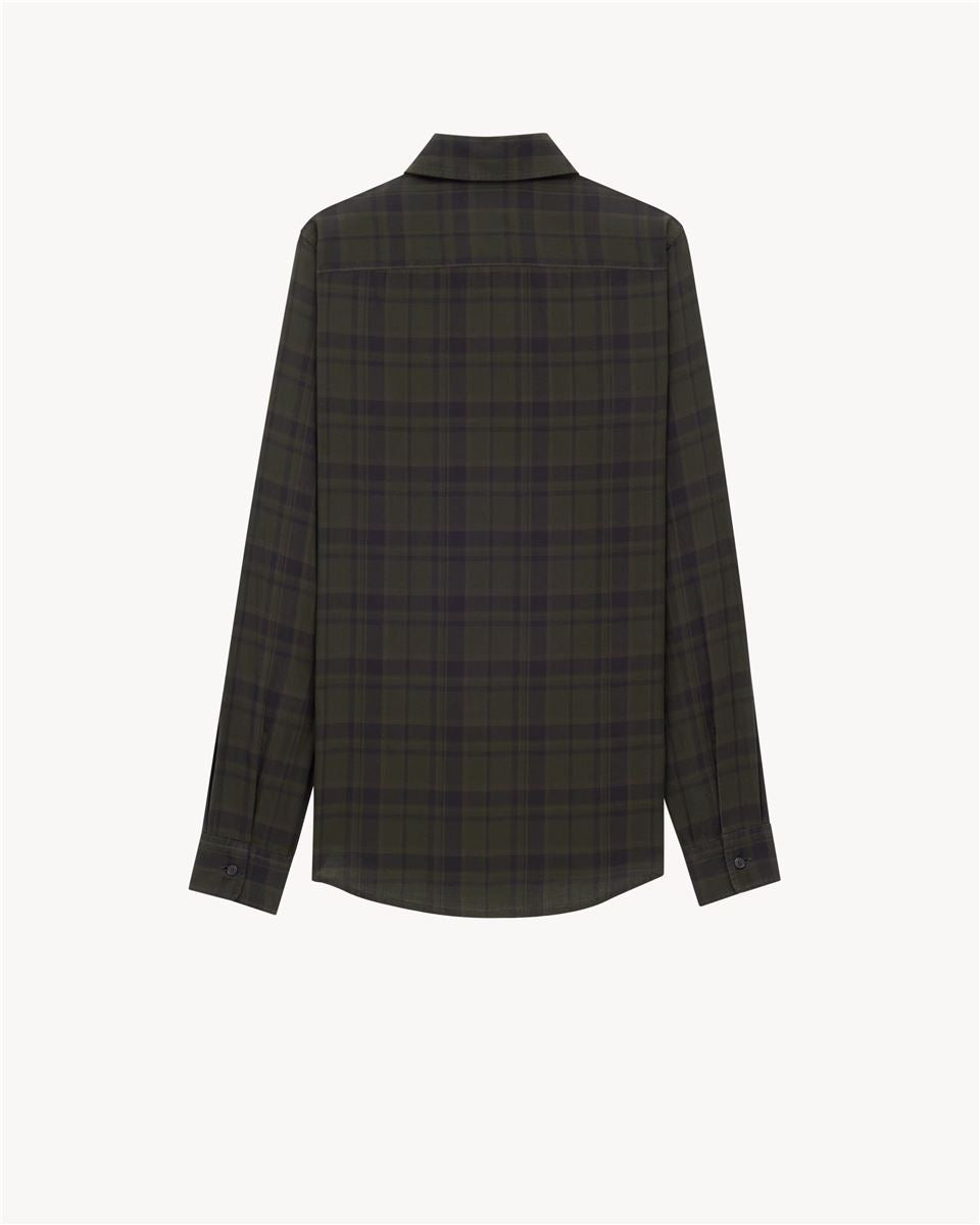 Cassandre Shirt in Cotton Check-SAINT LAURENT-Verso