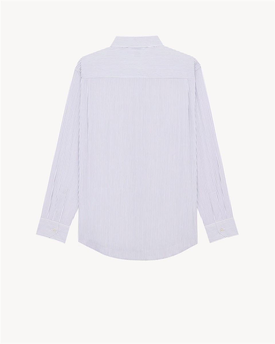 Cassandre shirt in striped cotton poplin-SAINT LAURENT-Verso