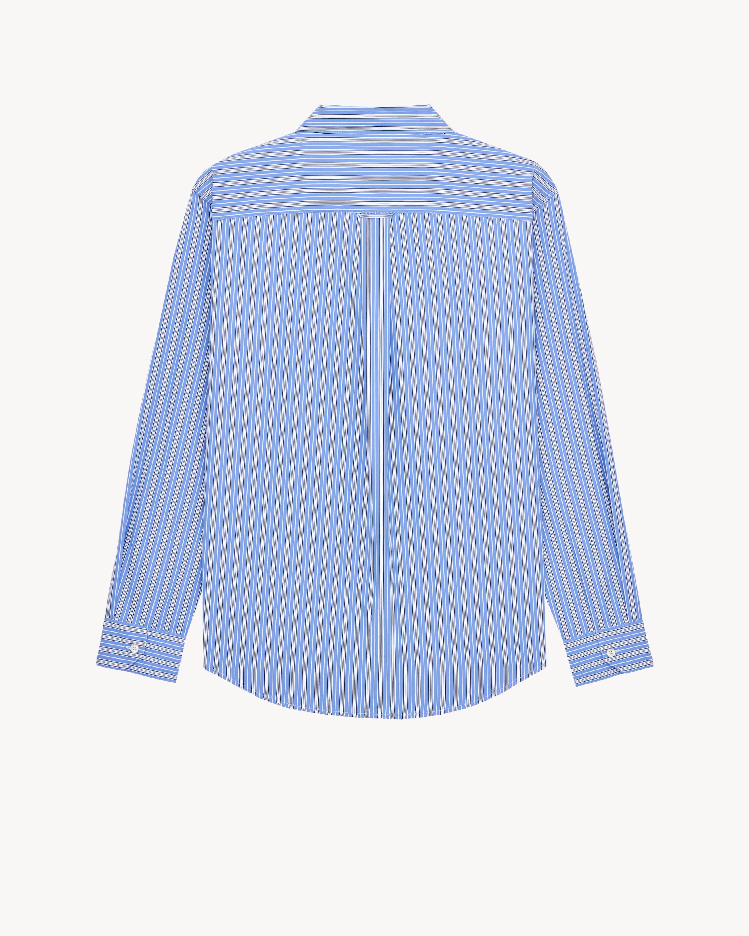 Cassandre shirt in striped cotton poplin-SAINT LAURENT-Verso