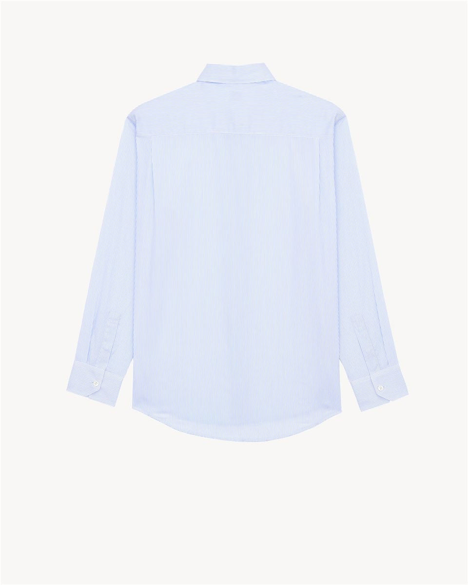 Cassandre shirt in striped cotton poplin-SAINT LAURENT-Verso