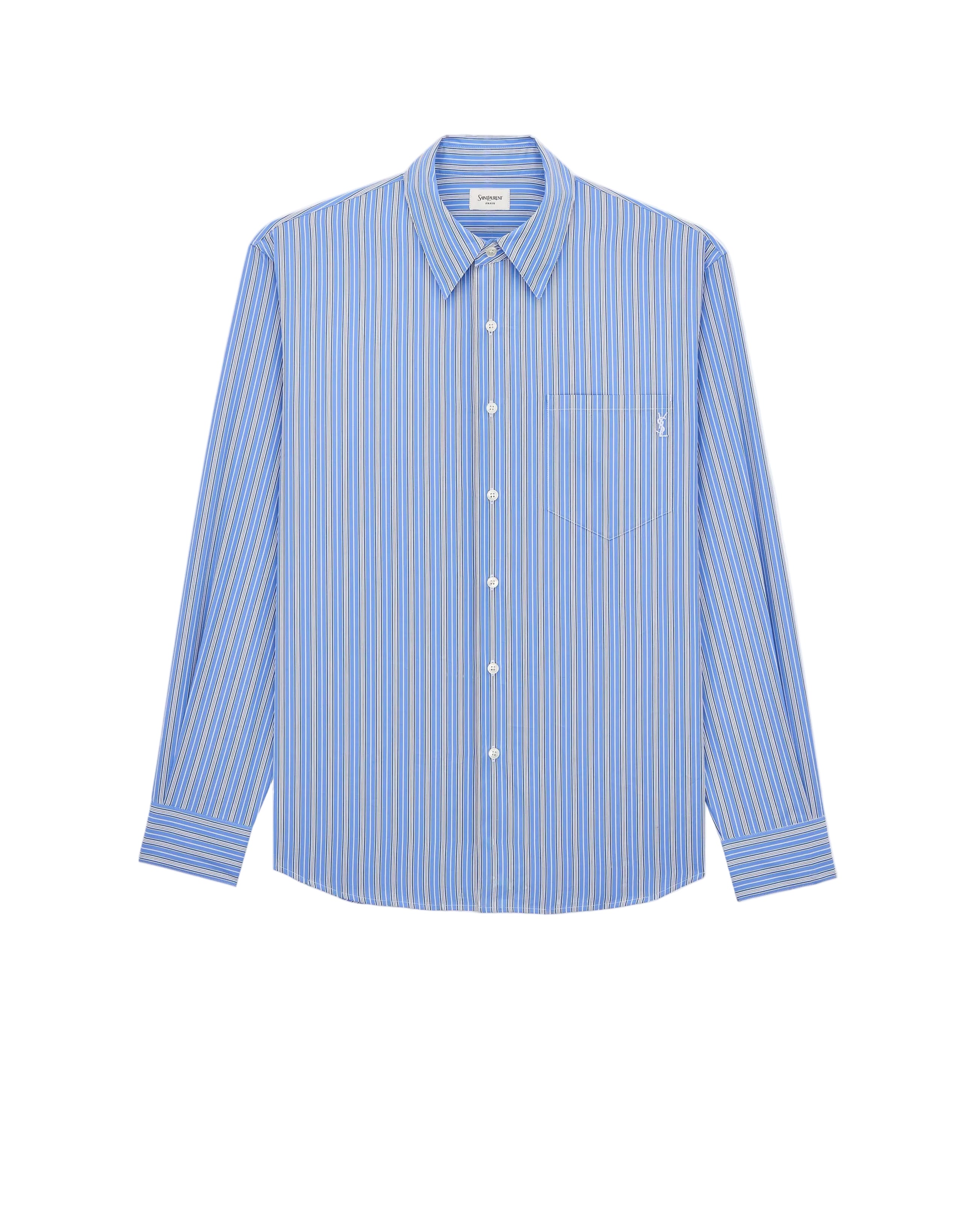 Cassandre shirt in striped cotton poplin-SAINT LAURENT-311065-38-Verso