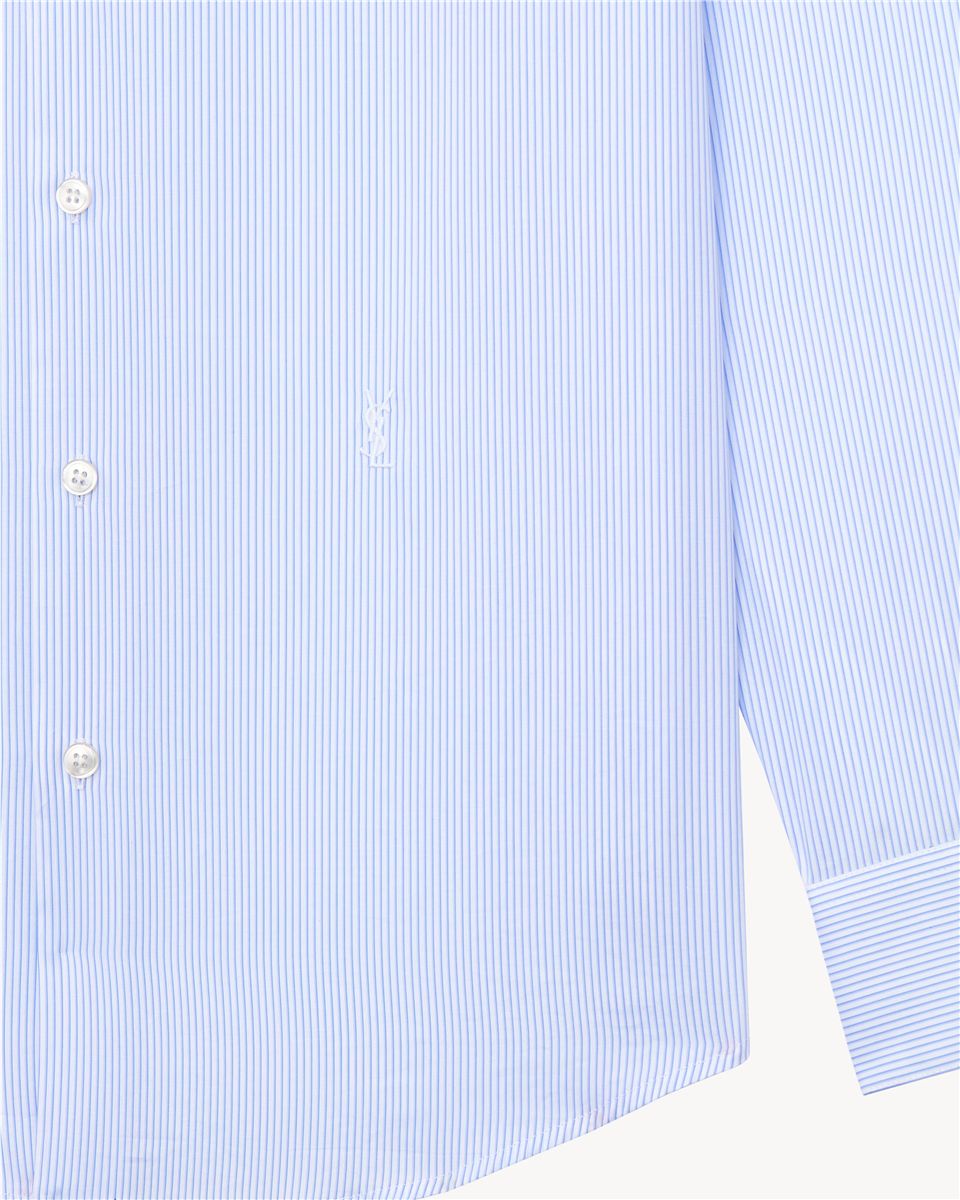 Cassandre shirt in striped cotton poplin-SAINT LAURENT-Verso