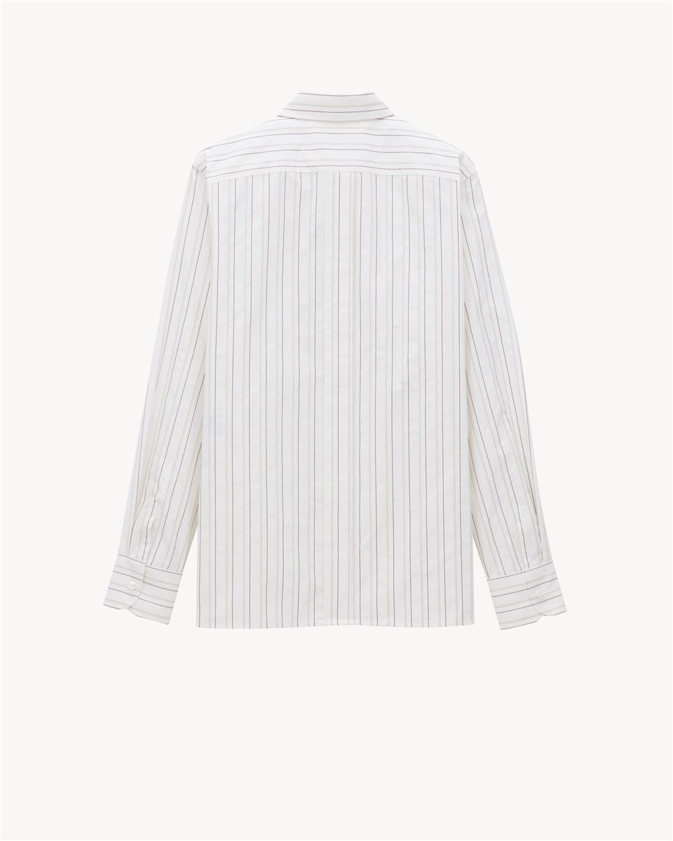 CASSANDRE SHIRT IN STRIPED COTTON-SAINT LAURENT-Verso