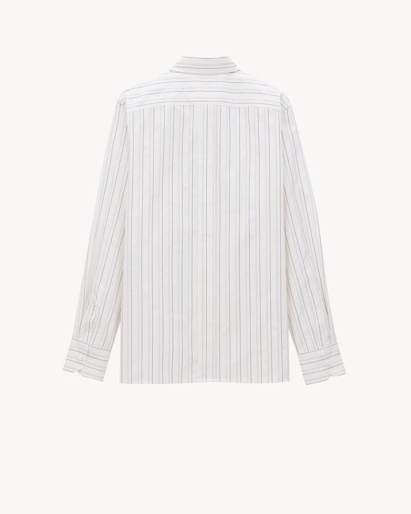 cassandre shirt in striped cotton-SAINT LAURENT-Verso