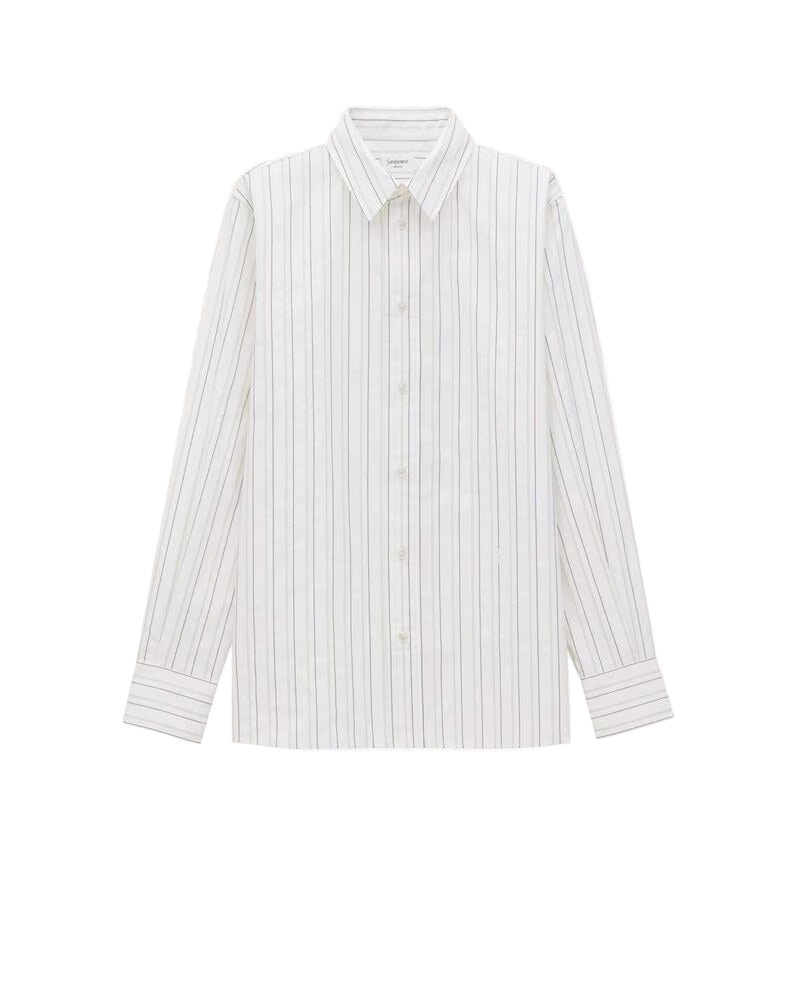 cassandre shirt in striped cotton-SAINT LAURENT-Verso