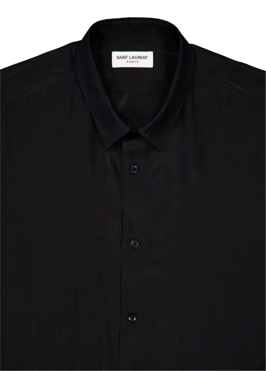CASSANDRE STRIPED ORGANIC SILK SHIRT SAINT LAURENT