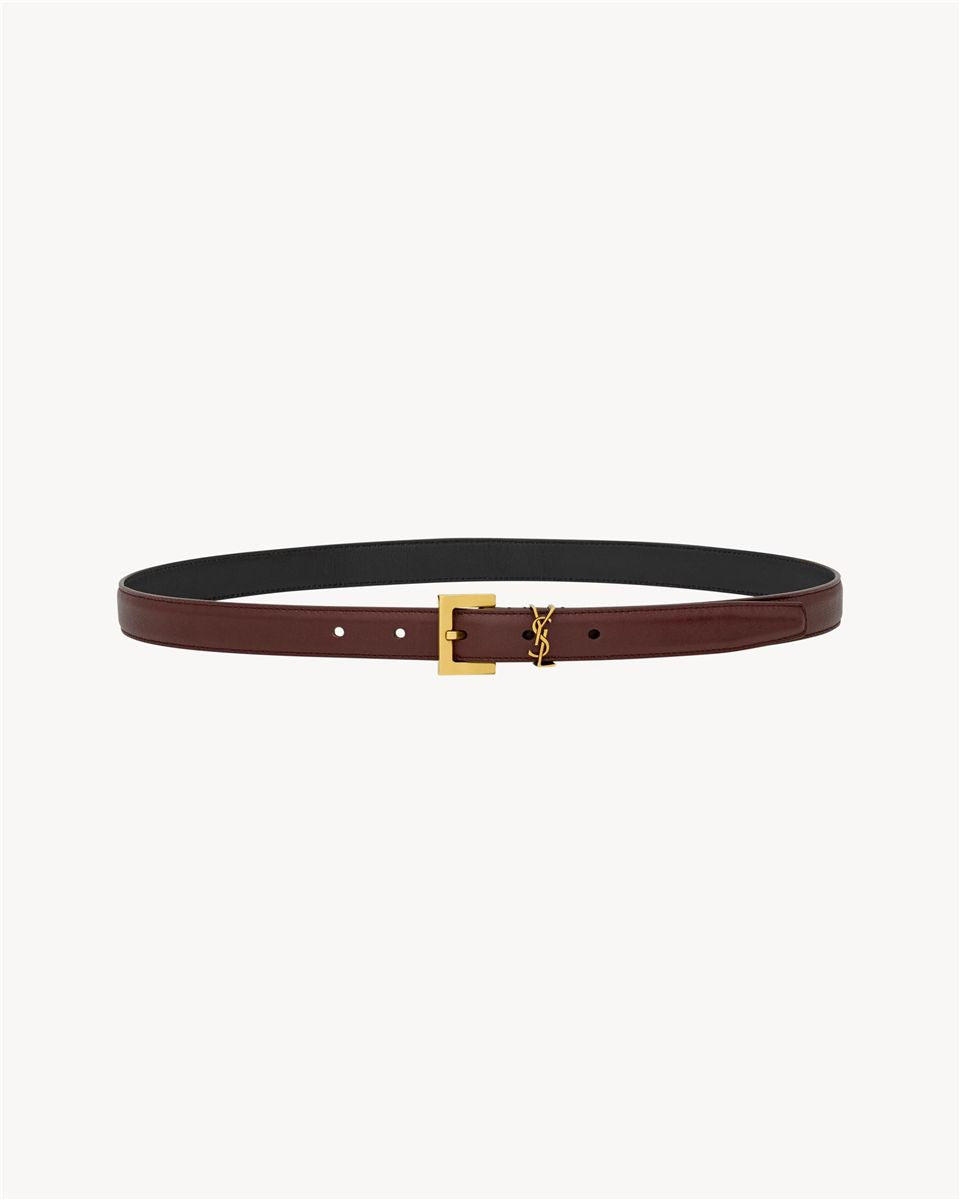Cassandre thin belt in smooth leather-SAINT LAURENT-Verso