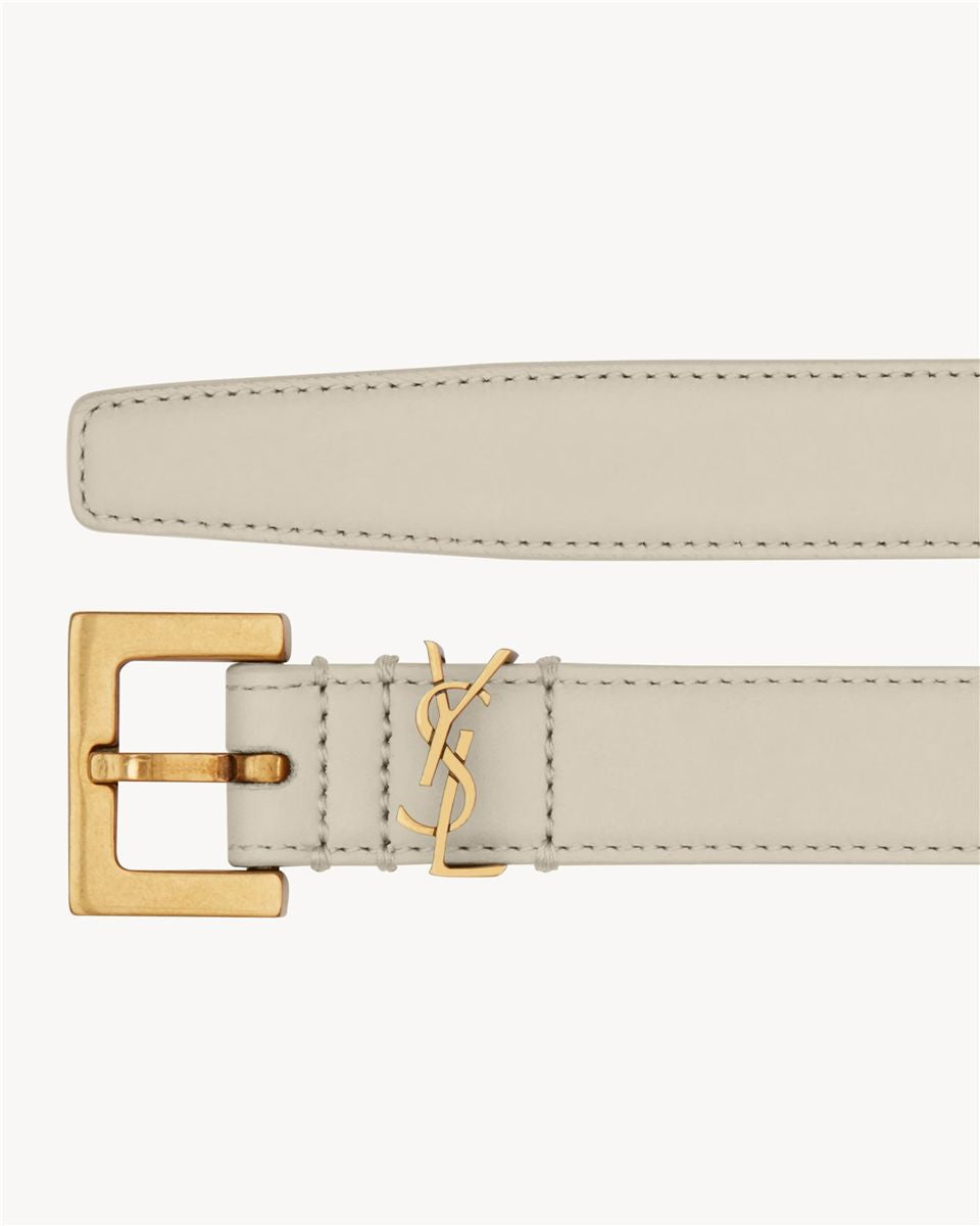 Cassandre thin belt in smooth leather-SAINT LAURENT-Verso
