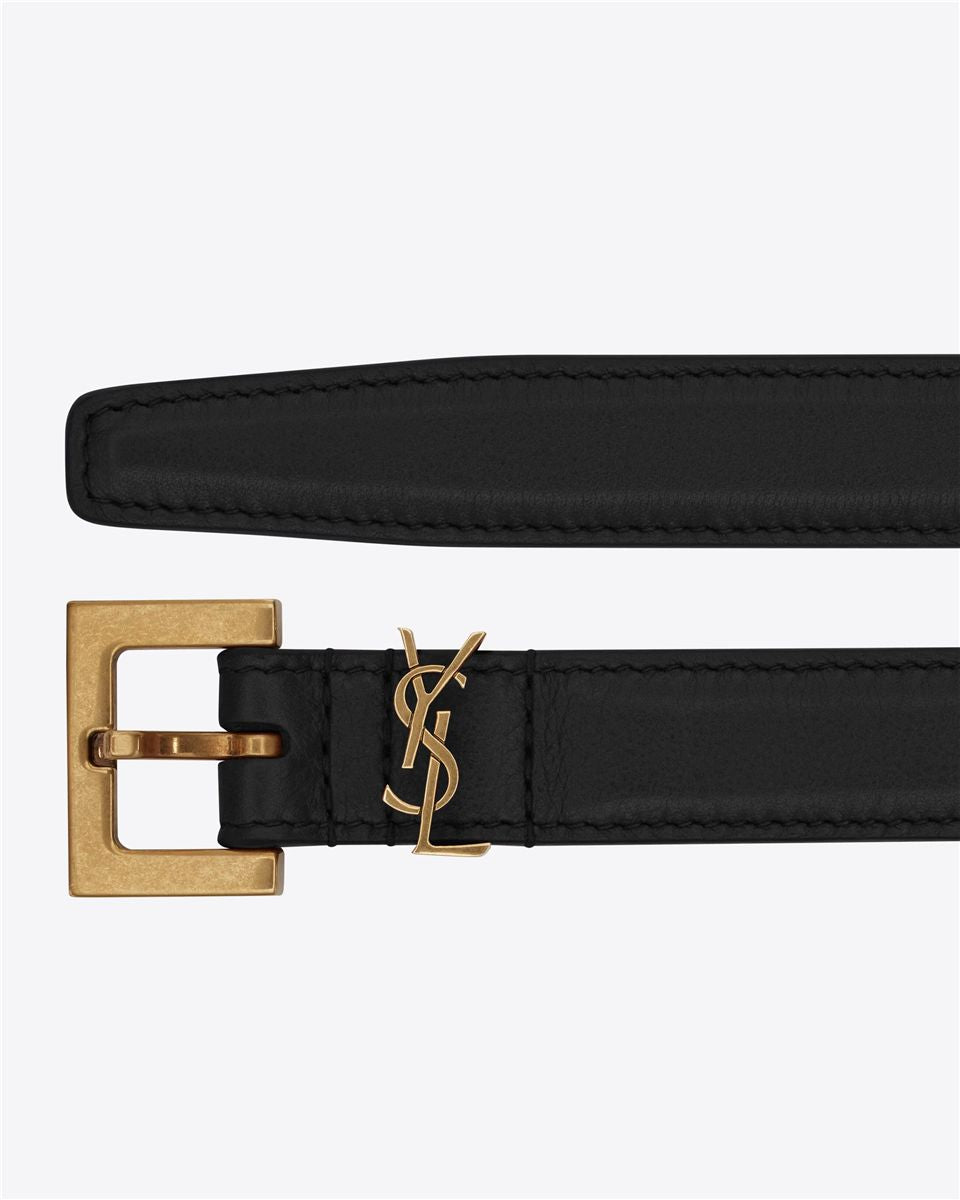 Cassandre thin belt in smooth leather-SAINT LAURENT-Verso