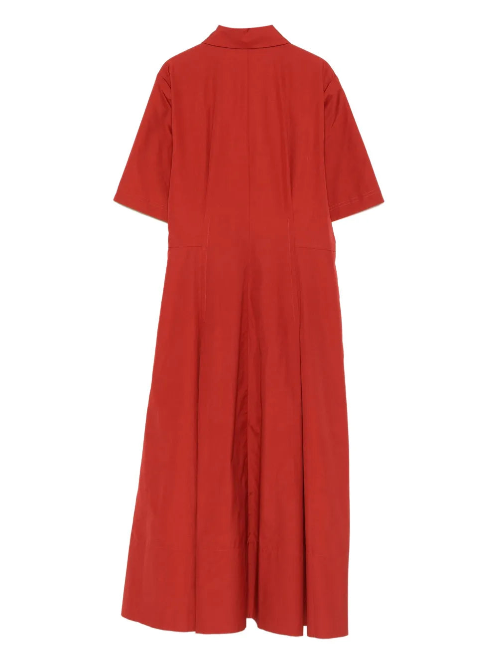 Short-sleeve collared midi dress