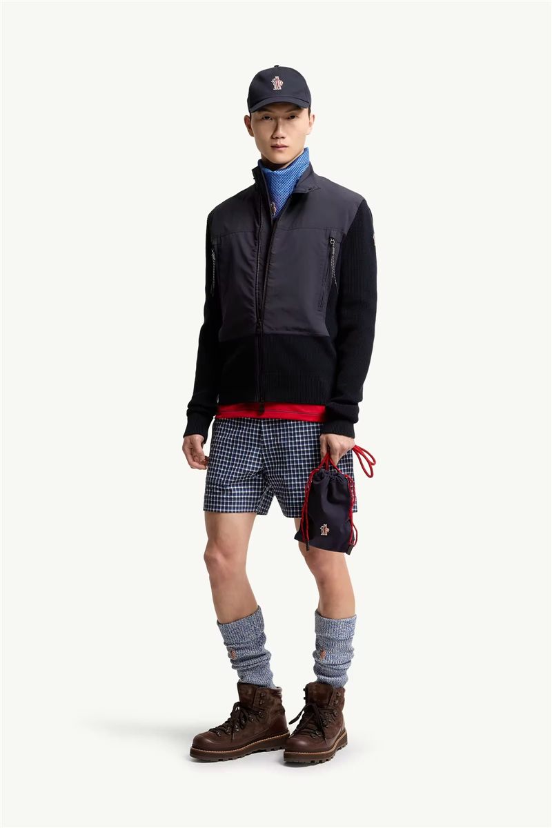 Padded zip-up cotton cardigan-MONCLER-Verso