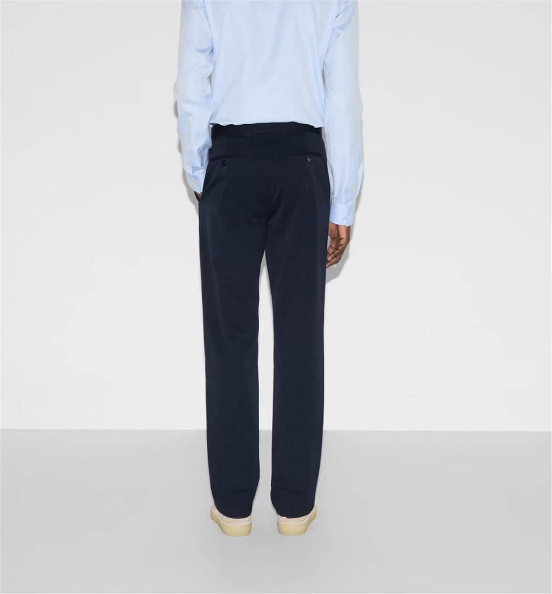 COTTON GABARDINE TROUSER WITH WEB - GUCCI - Verso