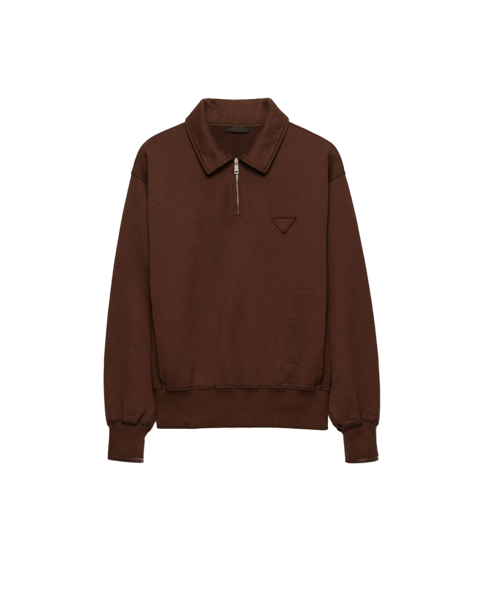 cotton fleece polo shirt-PRADA-Verso