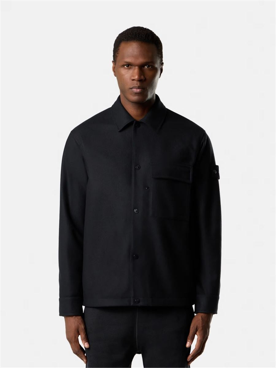 Comfort-fit overshirt with chest pocket and nylon lining
