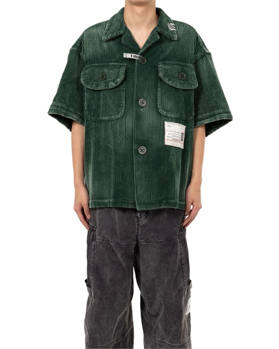 AMATEUR SEWN LIKE CORDUROY SHORT-SLEEVE SHIRT - MAISON MIHARA YASUHIRO - Verso