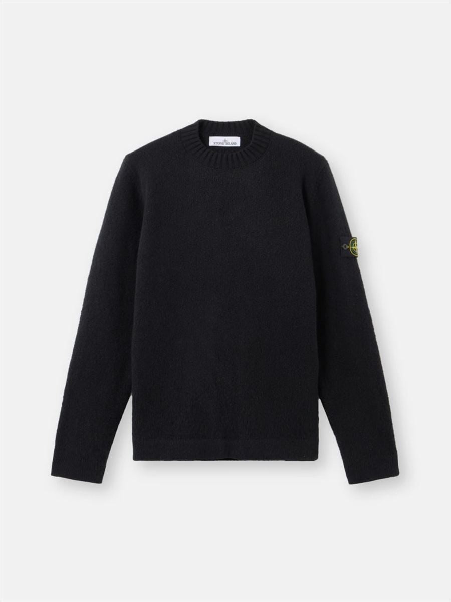 Crewneck jumper with brushed texture-STONE ISLAND-Verso