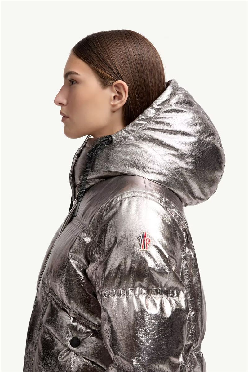 Calaque metallic hooded down ski jacket