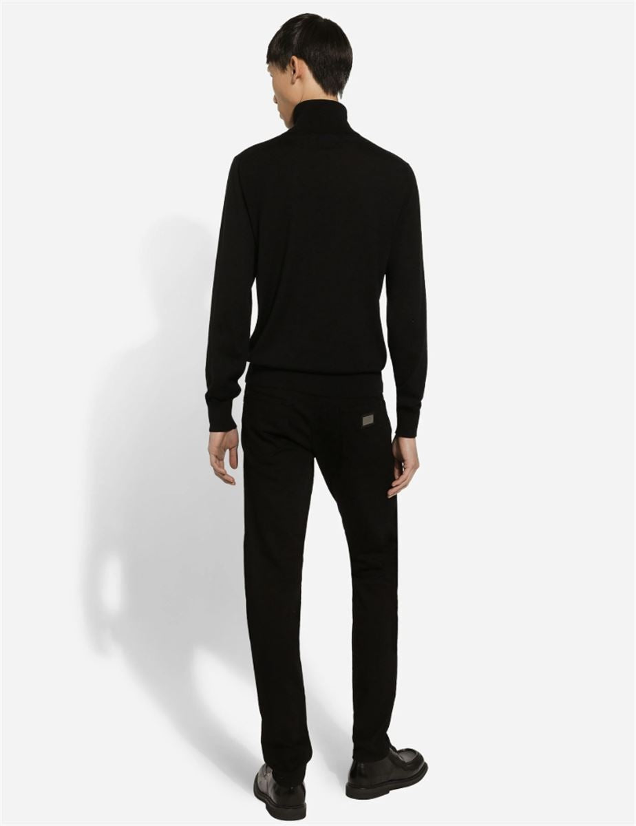 WASHED BLACK SLIM-FIT STRETCH JEANS - DOLCE & GABBANA - Verso