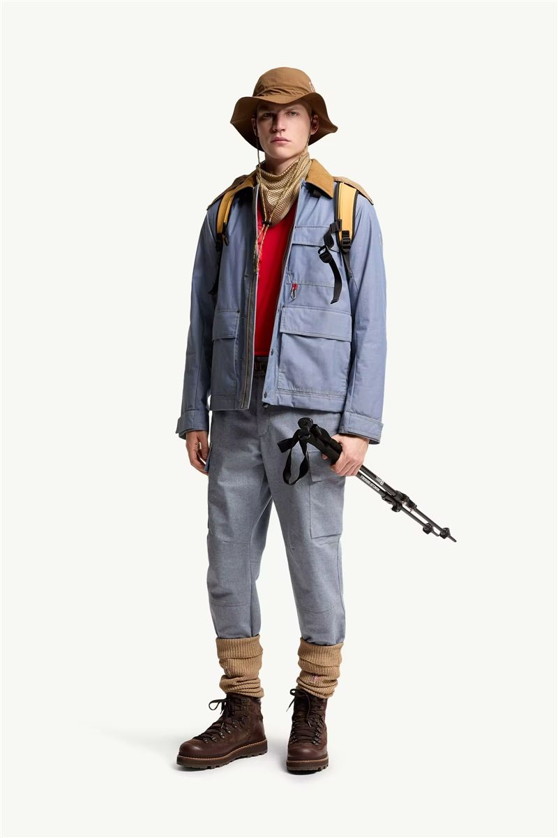 Chambray jogging trousers-MONCLER-Verso