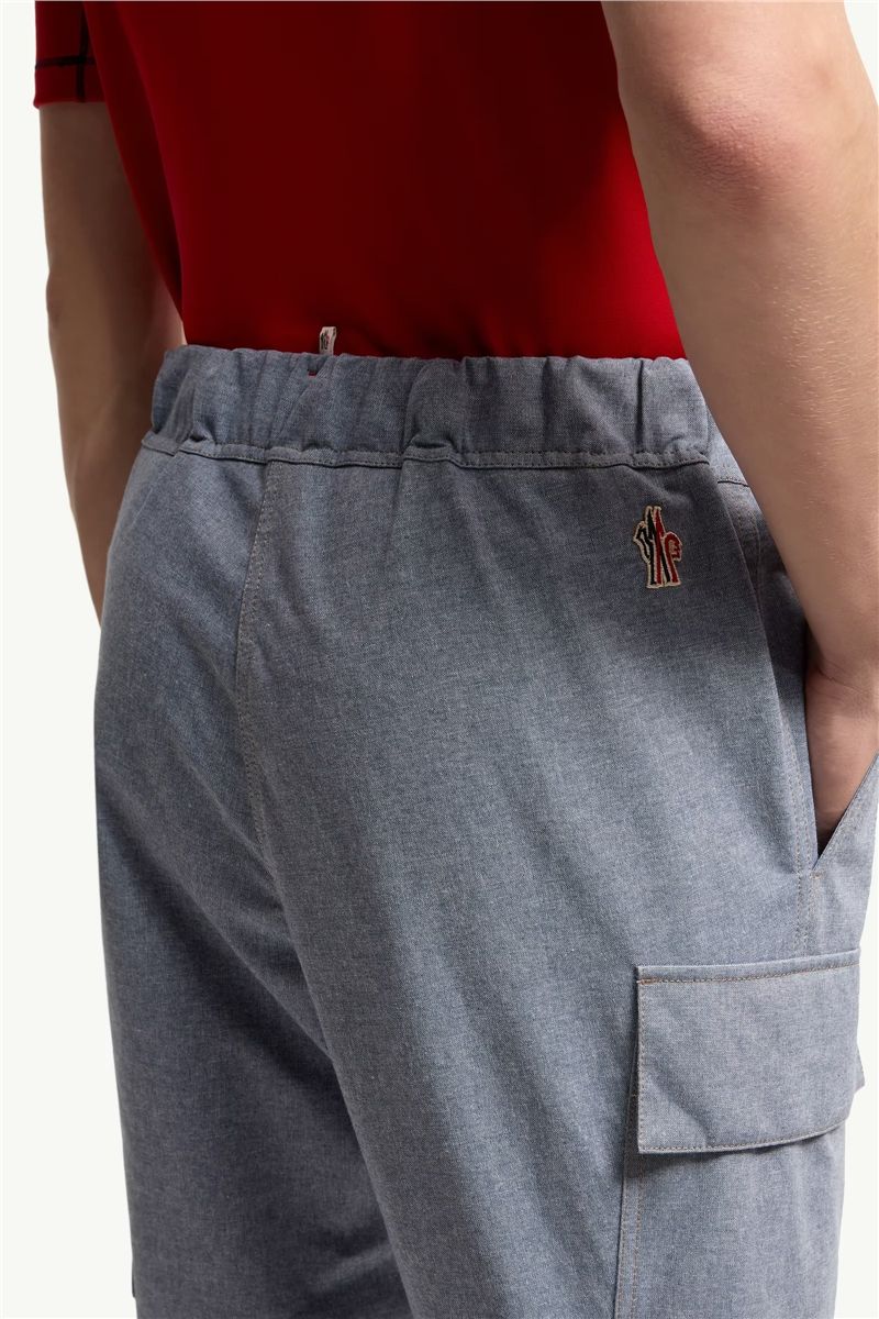 Chambray jogging trousers-MONCLER-Verso