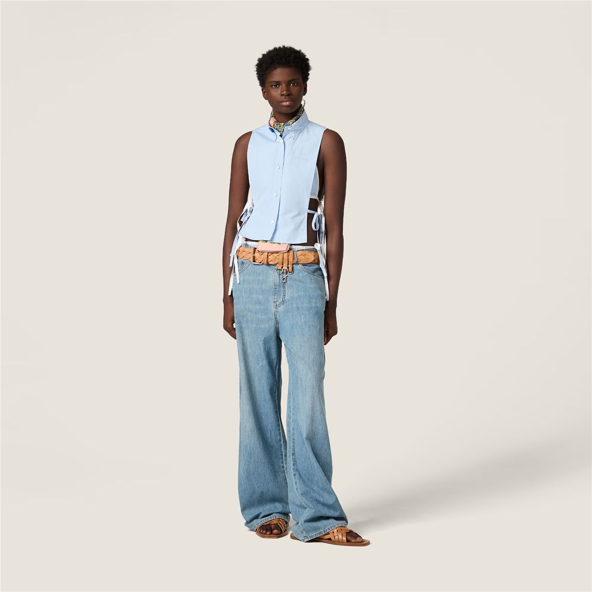 Chambray pants-MIU MIU-Verso