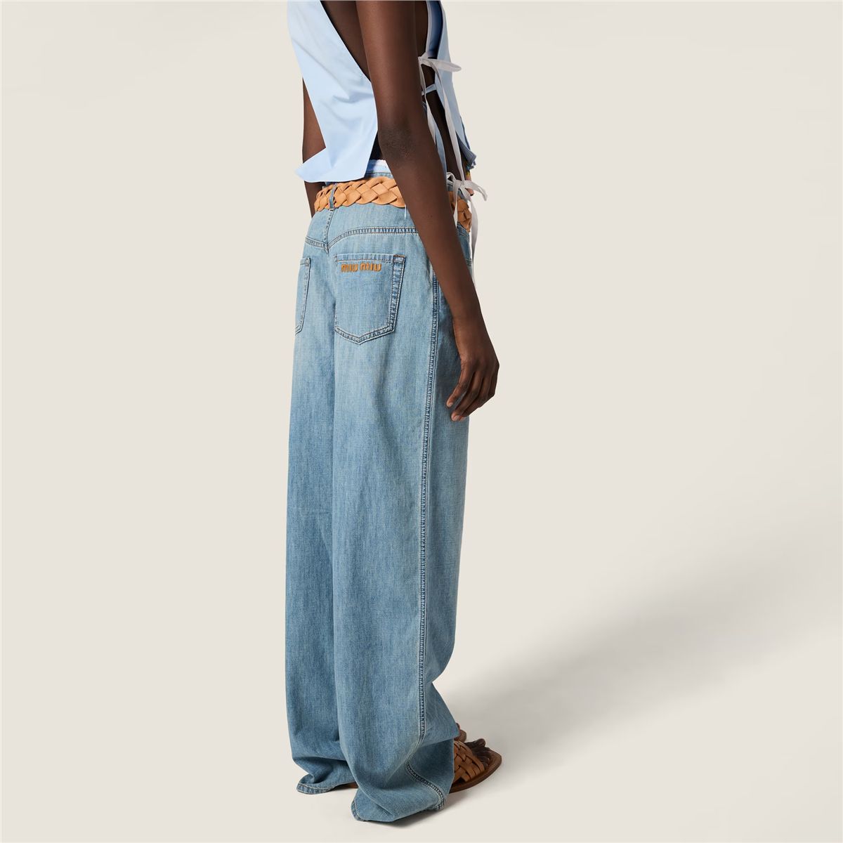 Chambray pants-MIU MIU-Verso